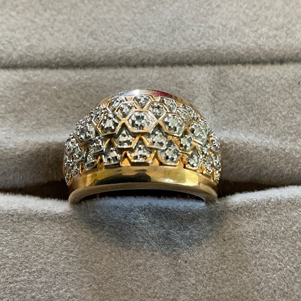 Elegant Gold Toned Sterling Silver Ring - Picture 1 of 4